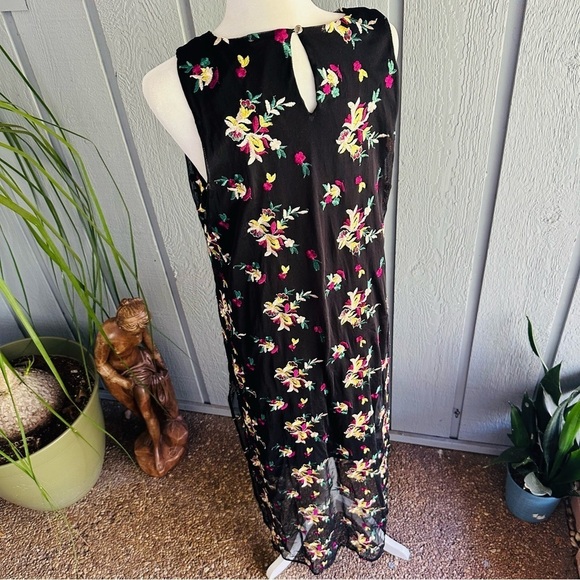 Vince Camuto Large Sleeveless Maxi Embroidered Floral Dress Spring Tropical - Picture 11 of 16